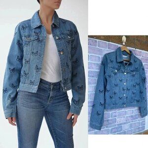 SAMANTHA SIPOS Good Vibes Denim Jacket large